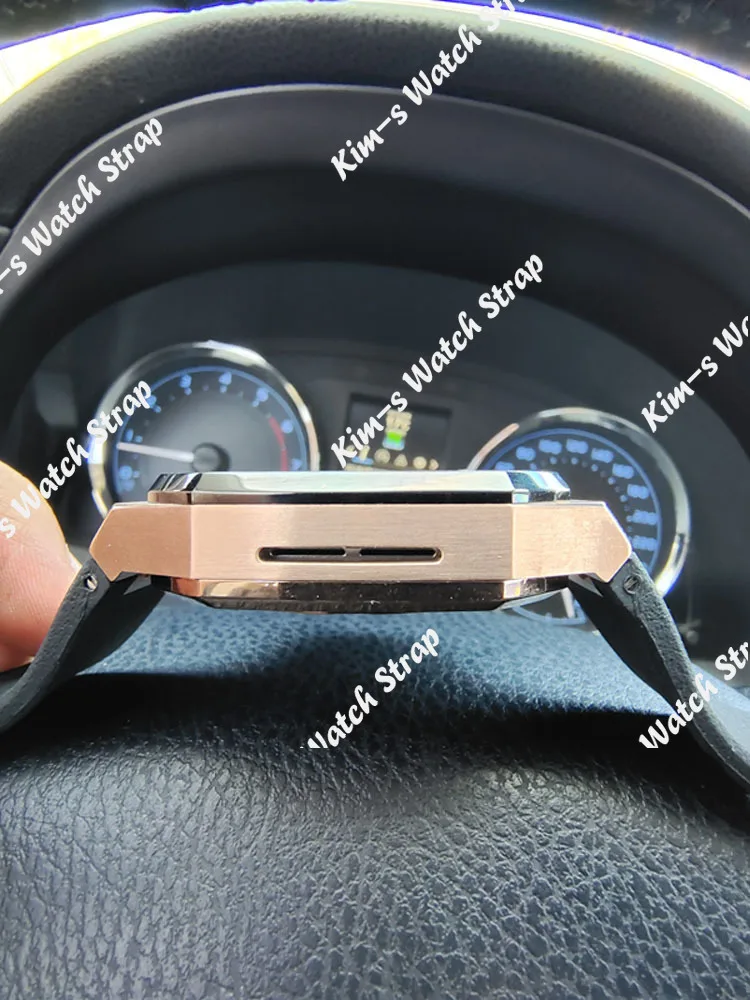 41 45mm Rubber Strap Kit for Apple Watch 40mm 44mm 316 Stainless Steel Case for iWatch 7 Series 6 SE 5 4 DIY Modification Set