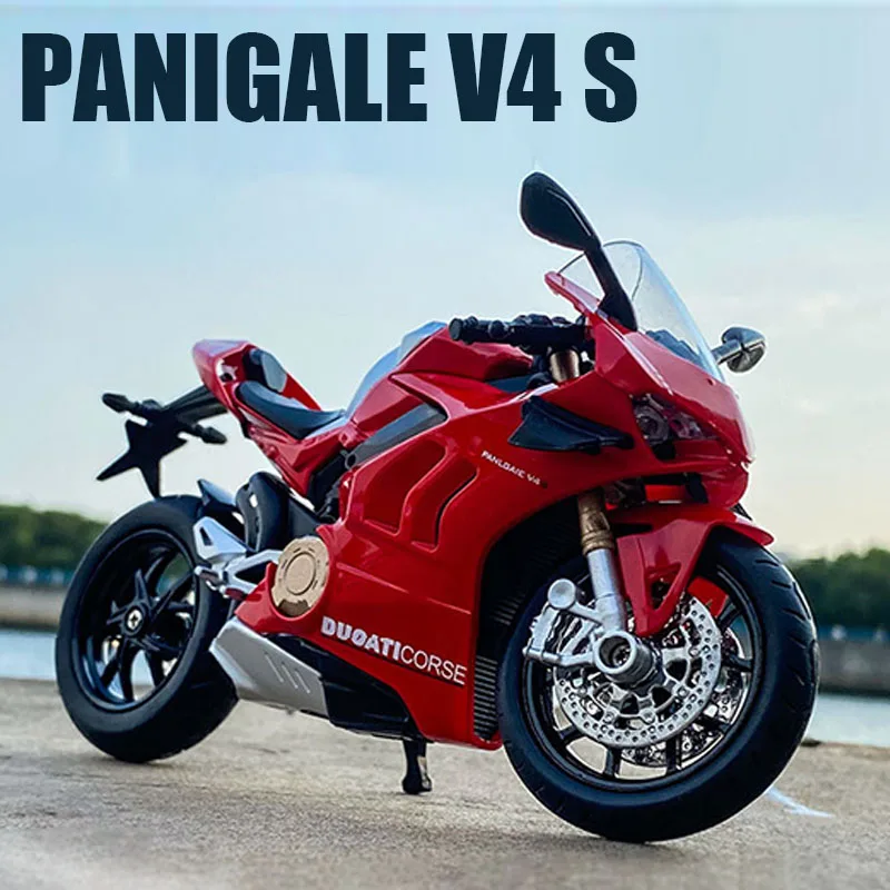 1:12 Ducati Panigale V4S Motorcycles Simulation Alloy Metal Motorcycle Model With Sound and Light Collection Childrens Toy Gift