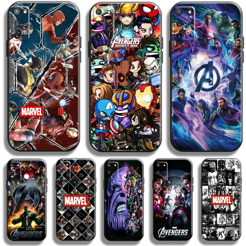 

Marvel Avengers For Samsung Galaxy S21 S20 FE Ultra S21 S20 Plus 5G Phone Case Liquid Silicon Soft Carcasa Black Coque Back