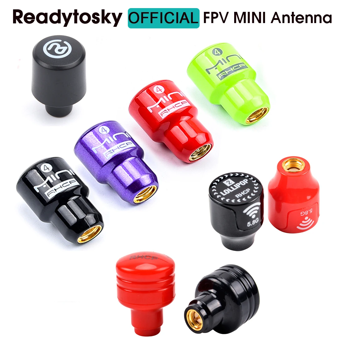 Супер Мини Stubby 3.5dBi/леденец 2.5dBi/леденец 4 2.8dBi 5,8G QAV RHCP RP SMA / SMA Антенна для FPV RC Quadcopter