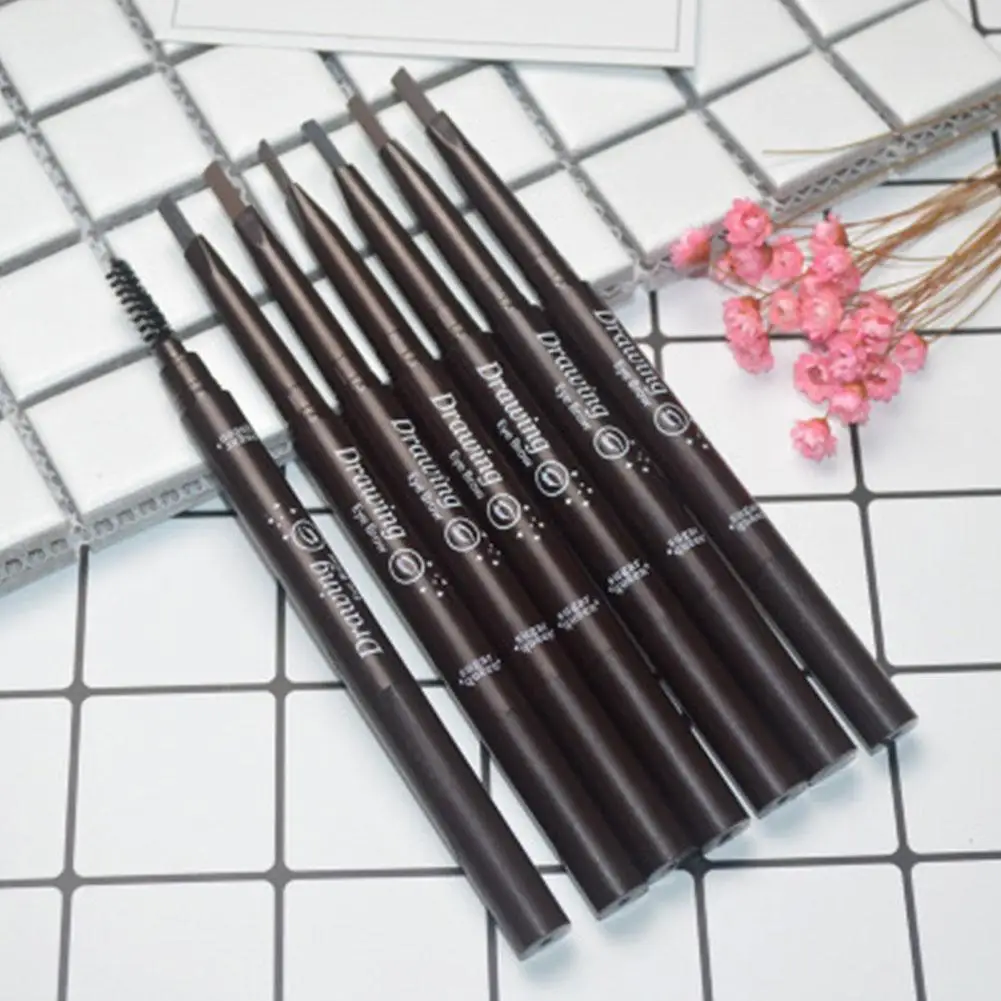 

Double-headed Eyebrow Pencil Automatic Rotation Eyebrow Pencil Black Gray Light Coffee Medium Coffee Dark Coffee