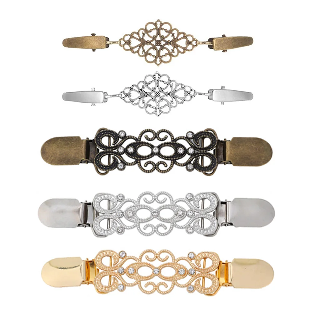 5 Pcs Sweater Shirt Flower Cardigan Clip Women's Miss Vintage Decor Dresses Brooch Clips Button down Alloy (iron) Shawl |