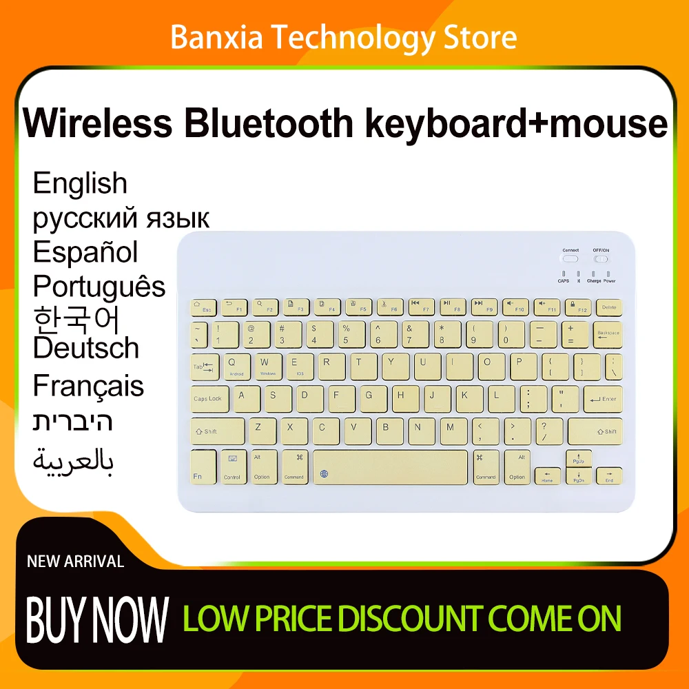 

For IPad Air 5 Pro 11 Bluetooth Wireless Keyboard and Mouse Russian Hebrew Spanish for Android IOS Windows Phone Samsung Tablet
