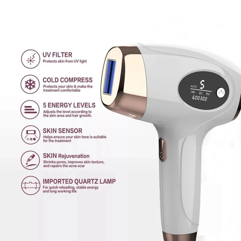 

IPL Pulse Light Hair Removal Laser Epilator For Women 600000 Flashes Maquina De Cortar Cabello Painless Laser Photoepilator