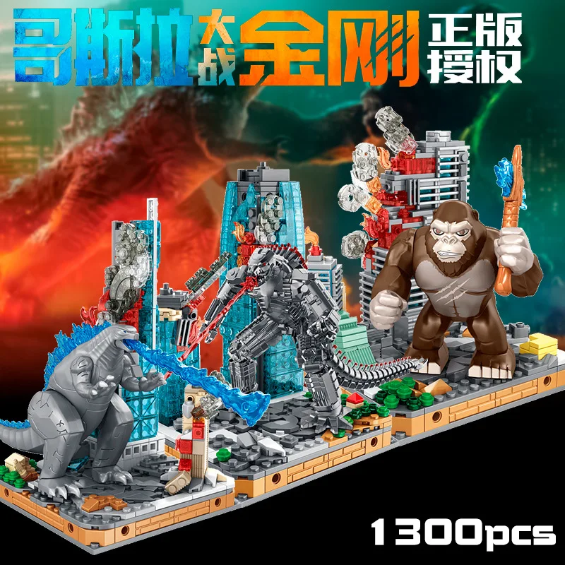 Creative Expert Ideas Monster Mecha Bricks MOC Godzillaed Decisive Battle Model Building Blocks Bricks Action Figrues Toys gifts