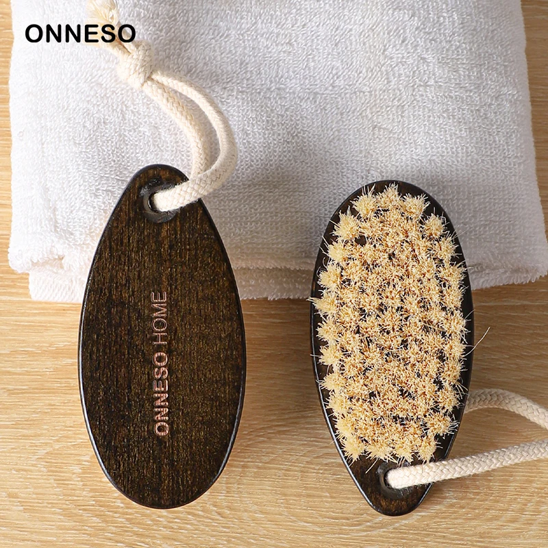 Щетка для сухого тела Onneso личной гигиены и отшелушивания деревянная ручка со
