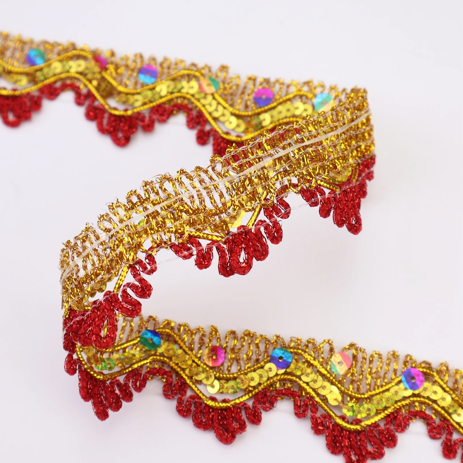 1 ярд оплетка с отделкой Золотая кружевная отделка для рукоделия шитья украшения