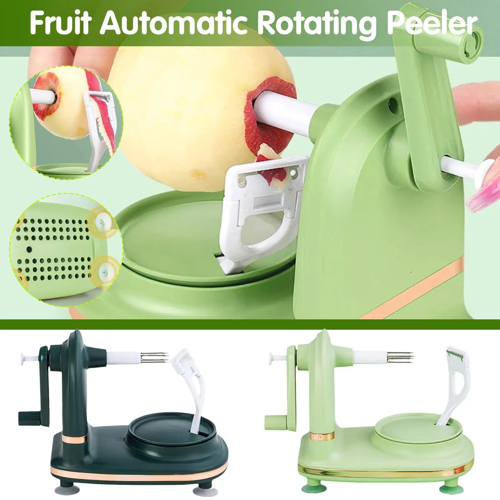 

1PCS Manual Rotation Multifunctional Creative Kitchen Cutter Tool Fruit Machine Hand-cranked Fruit Peeler Apple Pear Slicer