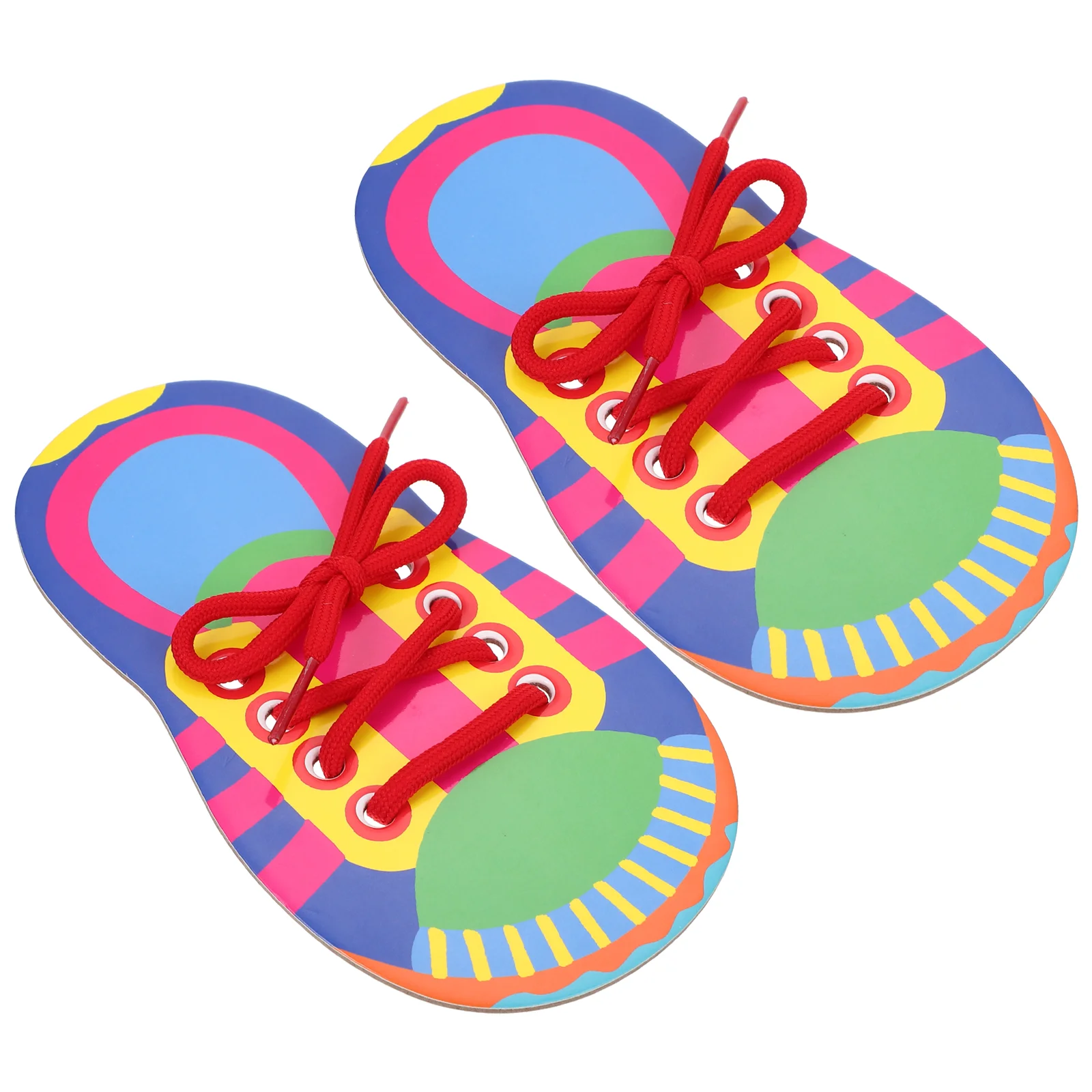 

2 Pcs Painting Shoe Board Learn Tie Shoes Kids Toddler Laces Tying Practice Athletic How Your Puzzle