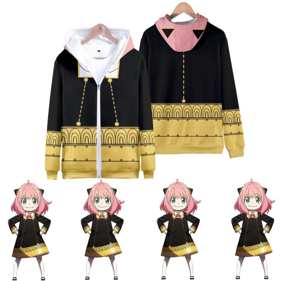 

Manga Anime Spy X Family 3D Print Zip Up Women/Men Hoodie Sweatshirt Anya Forger Cosplay Zipper Hooded Jacket Male Tracksuit
