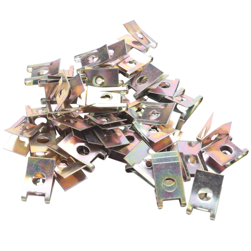 

50pcs Bronze Tone Spring Metal Car Door Panel Spire Screw U-Type Clips