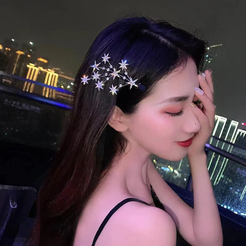 

2022 For Girls Women Hair Accessories Silver Crystal Tree Stars Shiny Hairpin Fashion Style Luxury Rhinestones Metal Hair Clips