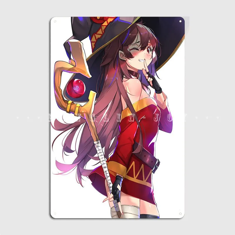 

Металлический знак Megumin с длинными волосами, кинотеатр, кухня, паб, гараж, проектирование стен, Декор, жестяной знак, плакат