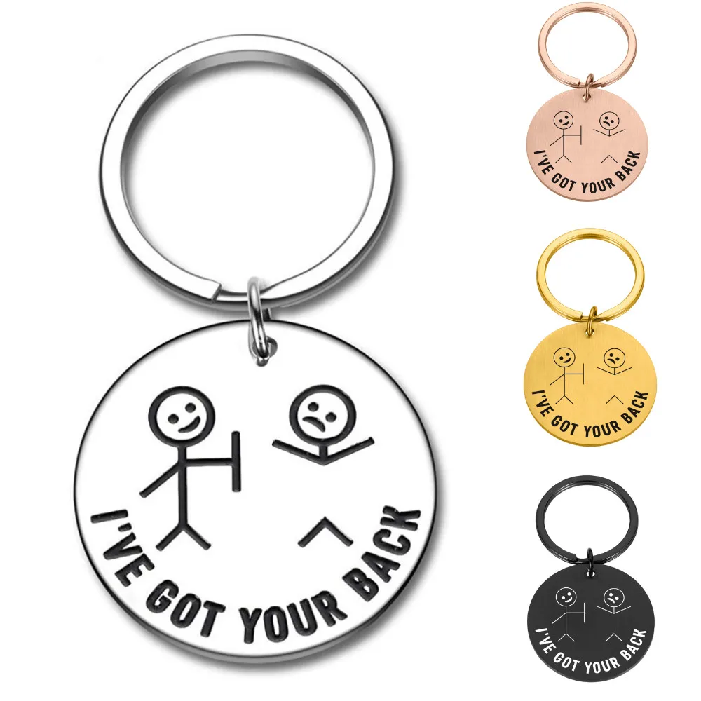 

Funny Best Friend Keychain Gifts for Friends BFF Besties Companion I Got Your Back Stick Figures for Daughter Son Women Men