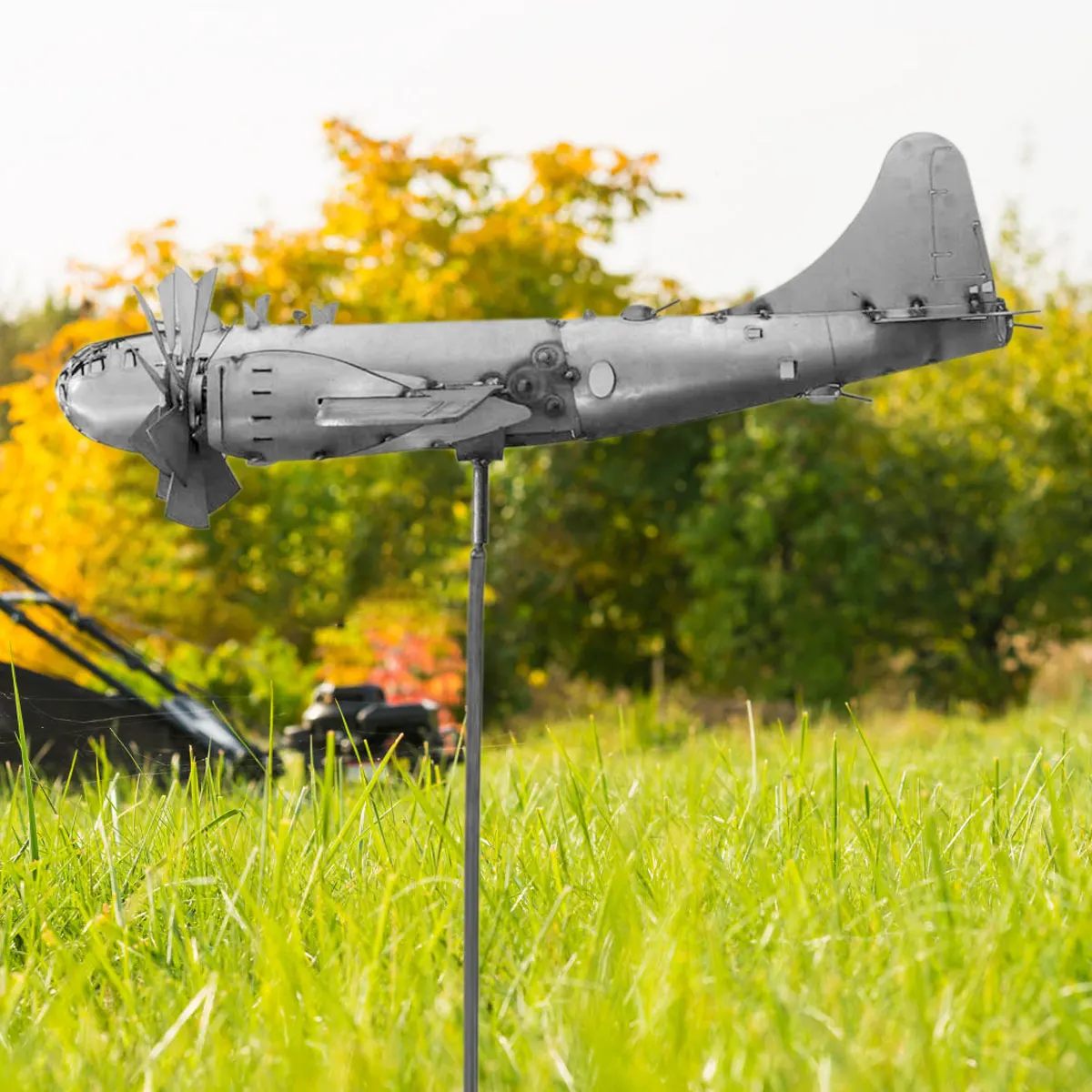 

B-29 Super Fortress Aircraft Wind Spinner Metal Windmill Wind Energy for Patio Garden Yard Park Outdoor Decoration Sculpture