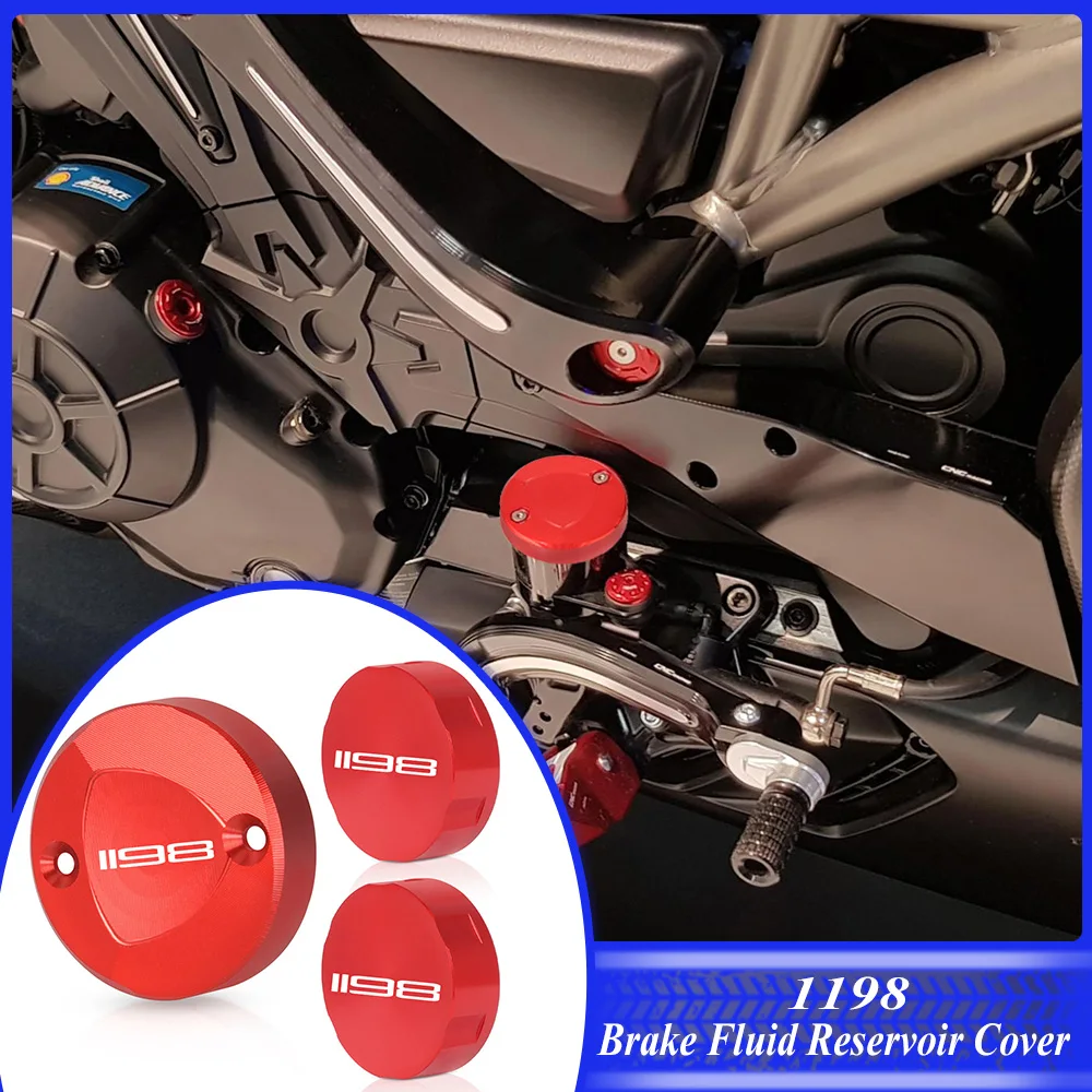 

For Ducati 1198 2009-2015 2016 2017 2018 2019 Motorcycle Front Rear Brake Fluid Reservoir Cover Master Cylinder Oil Fluid Cap