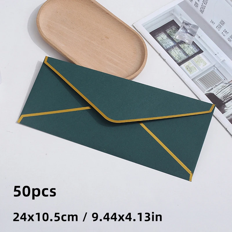 

Бумажные конверты KAZUO зеленые 24x10.5 см