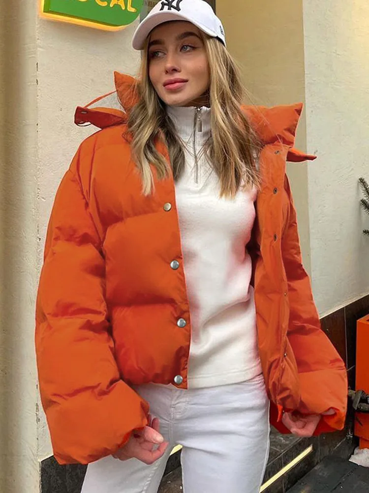 2022 New Loose Cotton Clothes Bread Clothes Winter Design Sense Thickened Hooded Jacket Women