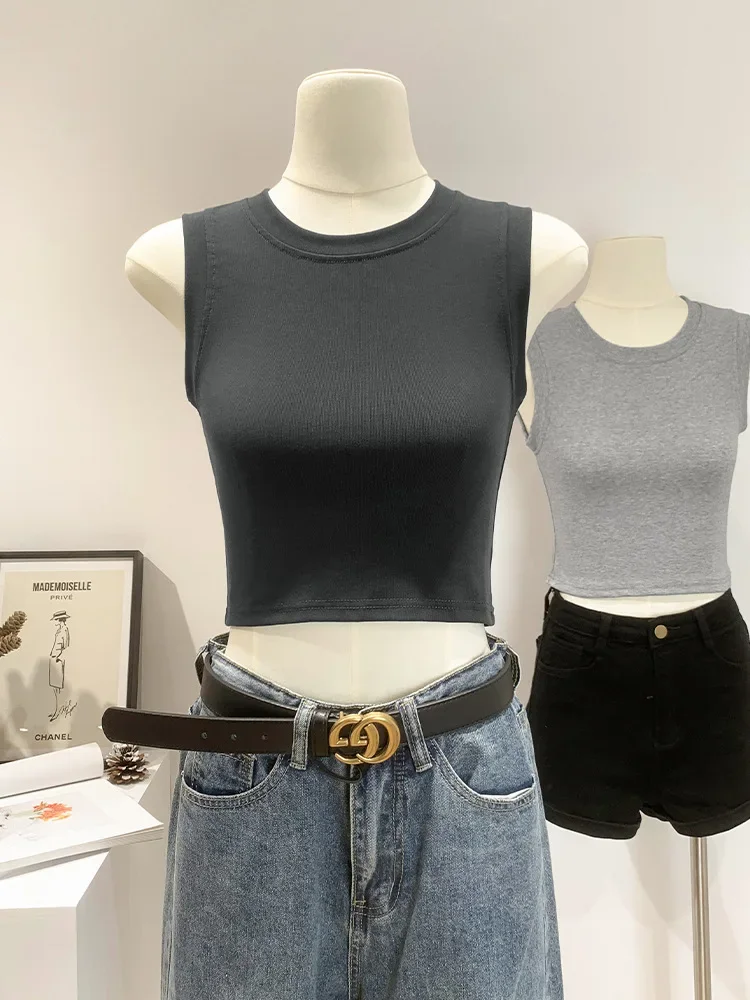 Женская укороченная майка летняя верхняя одежда антиэкспозиционный внутренний