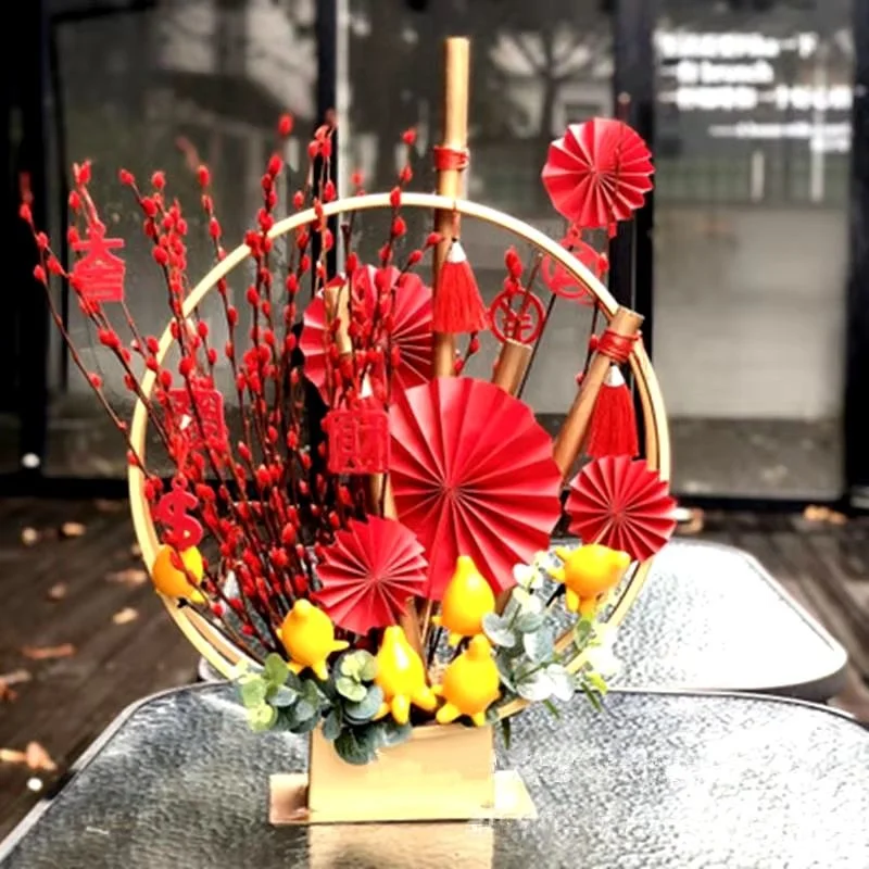

Chinese Style Wrought Iron Flower Stand Decor For Room Gift For Mom Porch Wine Cabinet Flower Stand Gift For New Year 2022