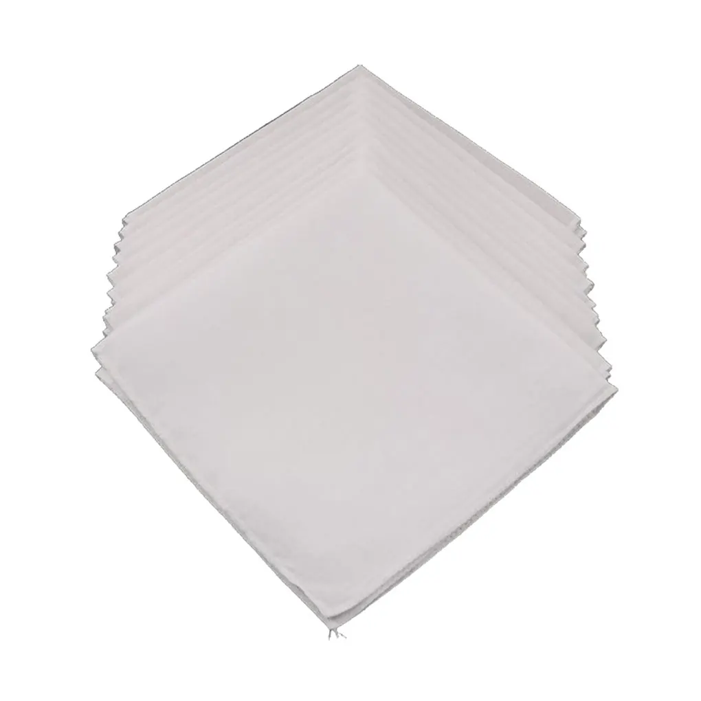 

Pack of 10 Men Square Handkerchiefs Cotton Wedding Ceremony Banquet Meeting Suit Pocket Foldable Hanky Accessories