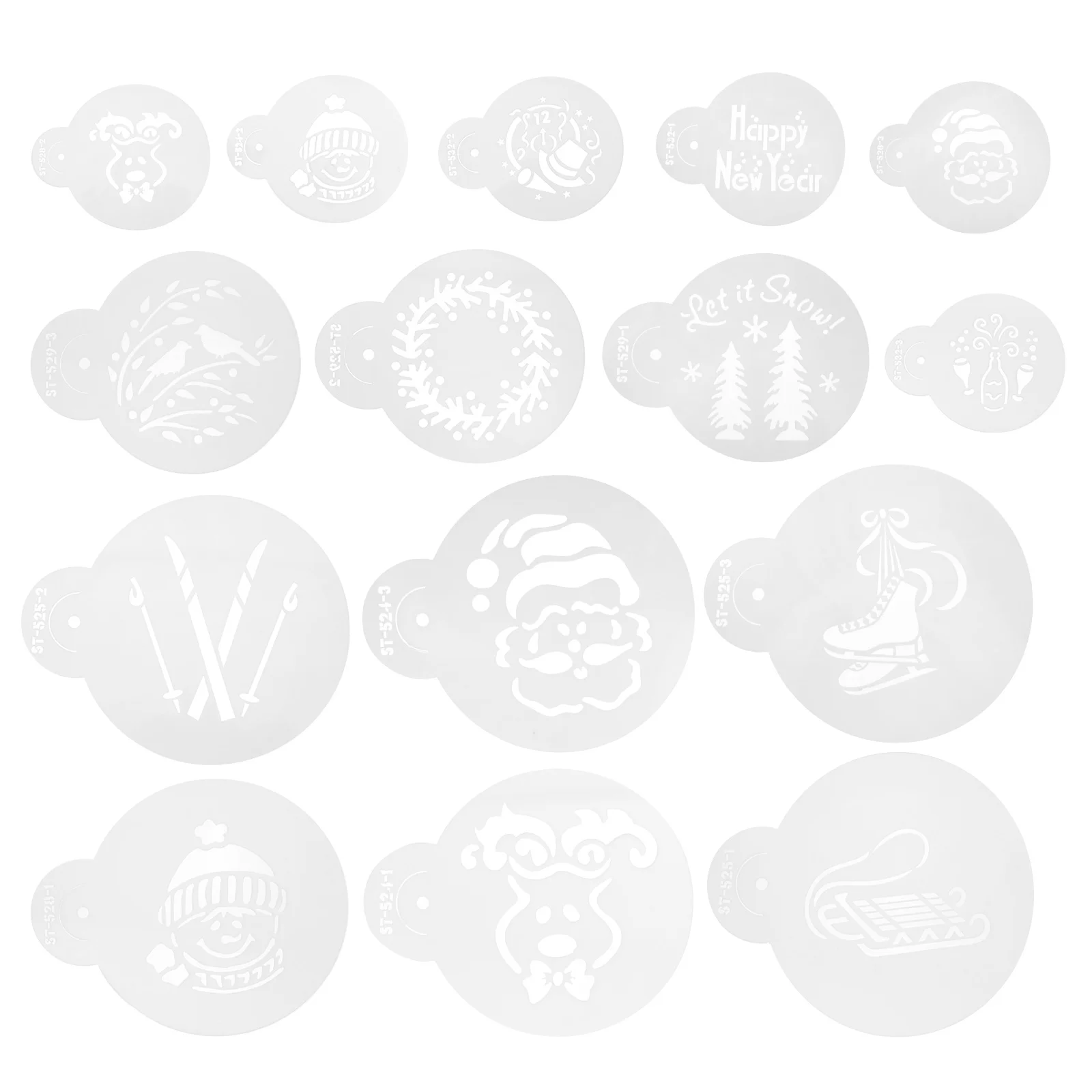 

Stencils Christmas Cookie Decorating Coffee Stencil Cake Baking Kit Holiday Supplies Icing Ornament Decorative Mold Templates