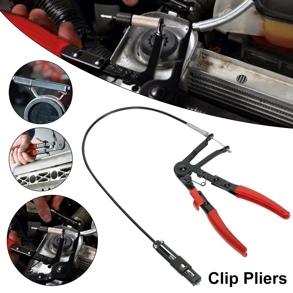 

Auto Vehicle Tools Cable Type Flexible Wire Long Reach Hose Clamp Pliers for Car Repairs Hose Clamp Removal Hand Tools Alicate