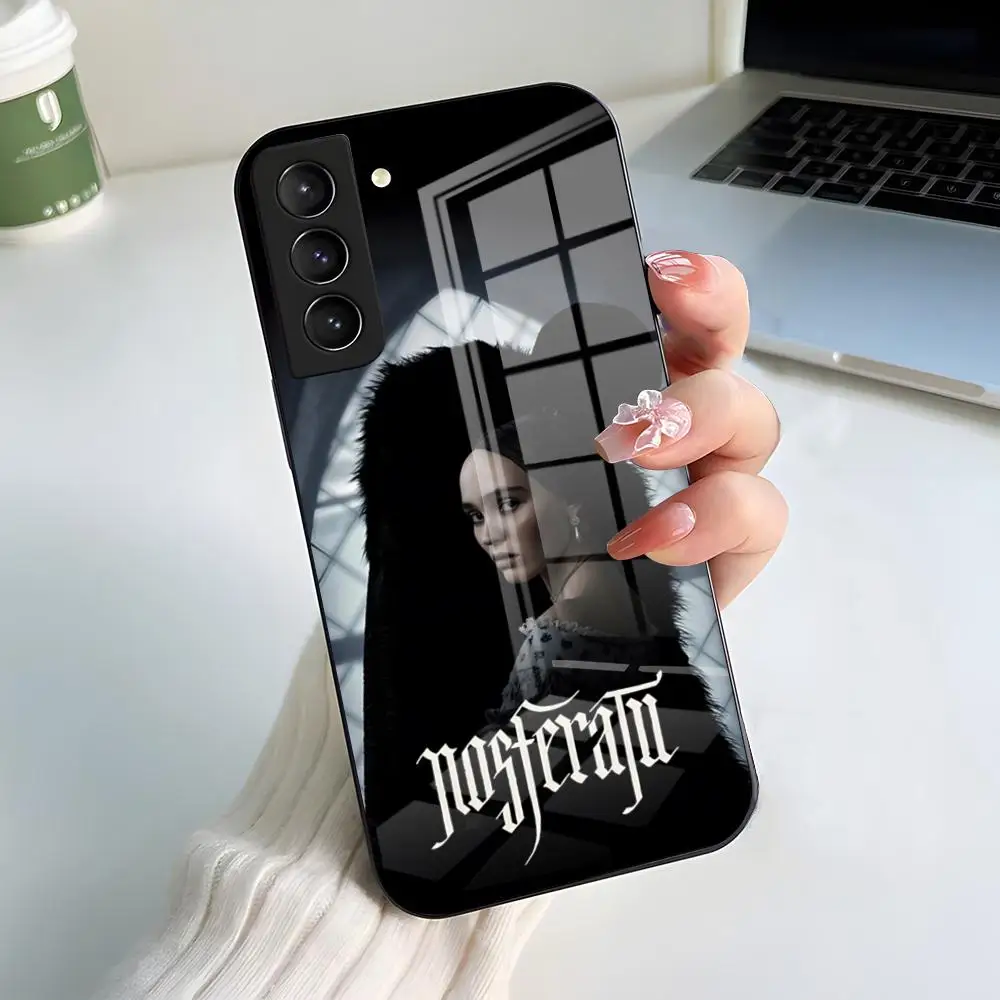 Фото Чехол для телефона N-nosferatu Classic Horror Movie для Samsung S25 S24 FE S23 S22 S21 Plus S20 Ultra Note20Ultra, черный стеклянный чехол №5