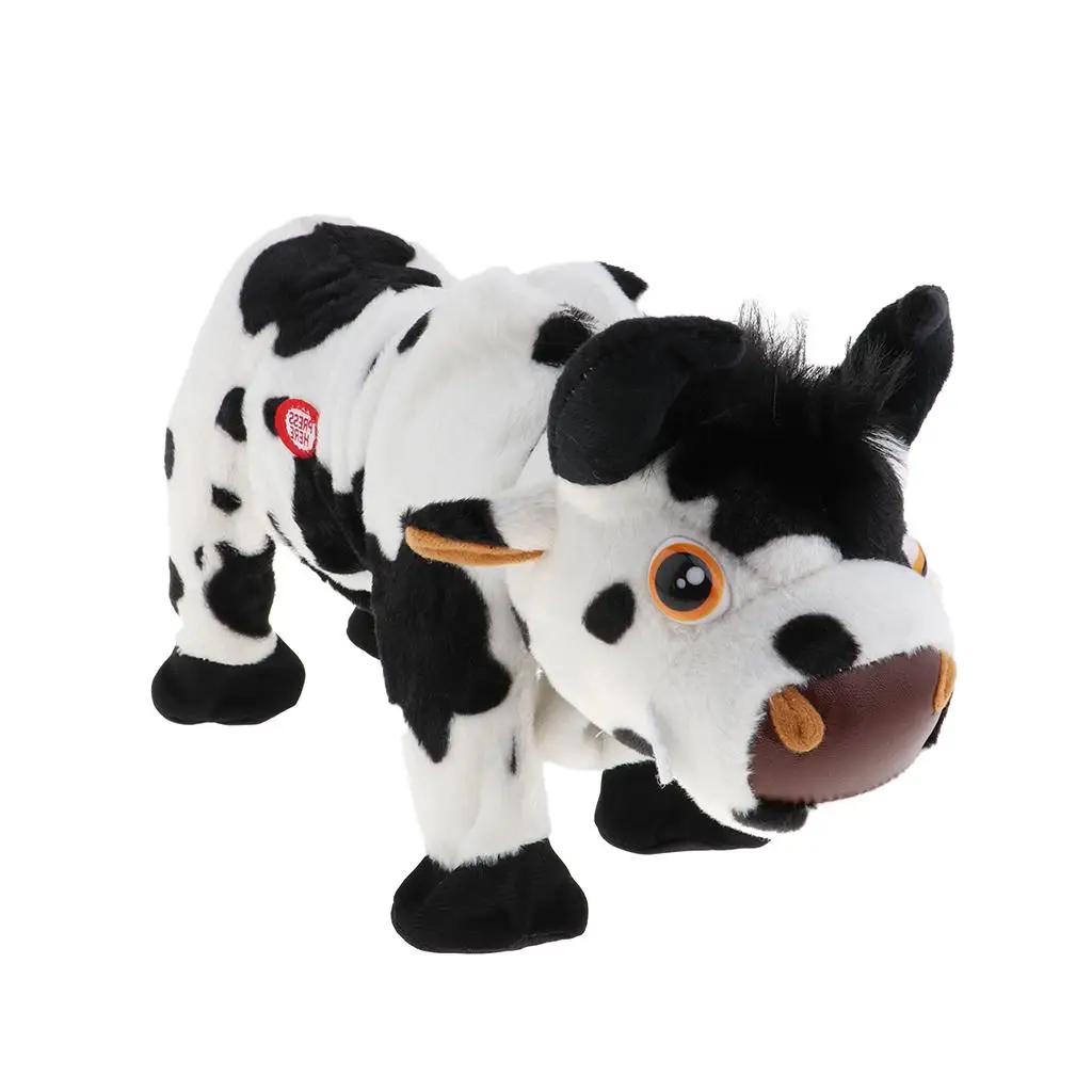 

Electric Walking Cow Soft Plush Toy with Movement And Sounds children