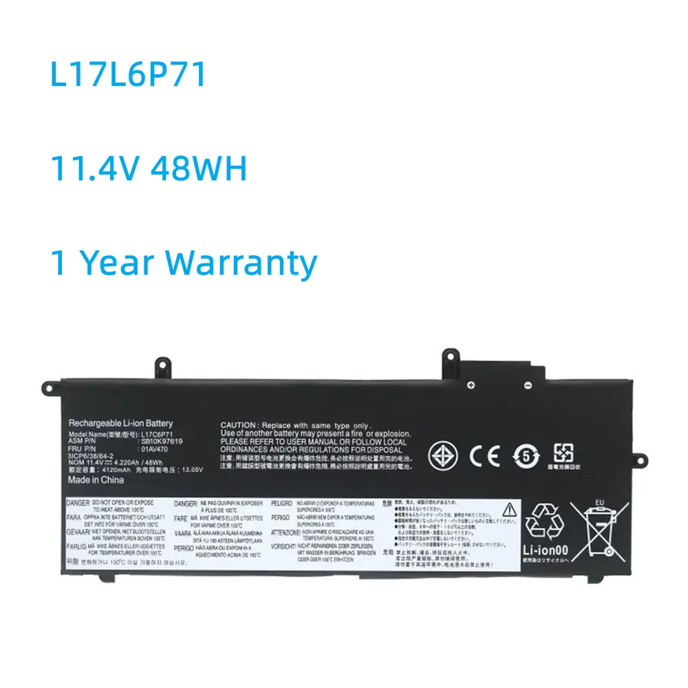 L17L6P71 L17M6P71 L17C6P71 Аккумулятор для Lenovo ThinkPad X280 серии 01AV470 01AV471 01AV472 SB10K97617 11 4 В 48WH