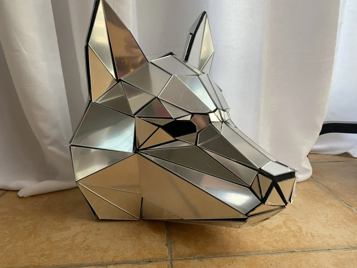 Хаски лиса наряд Униформа COS реквизит на заказ серебристо-золотистый зеркальный