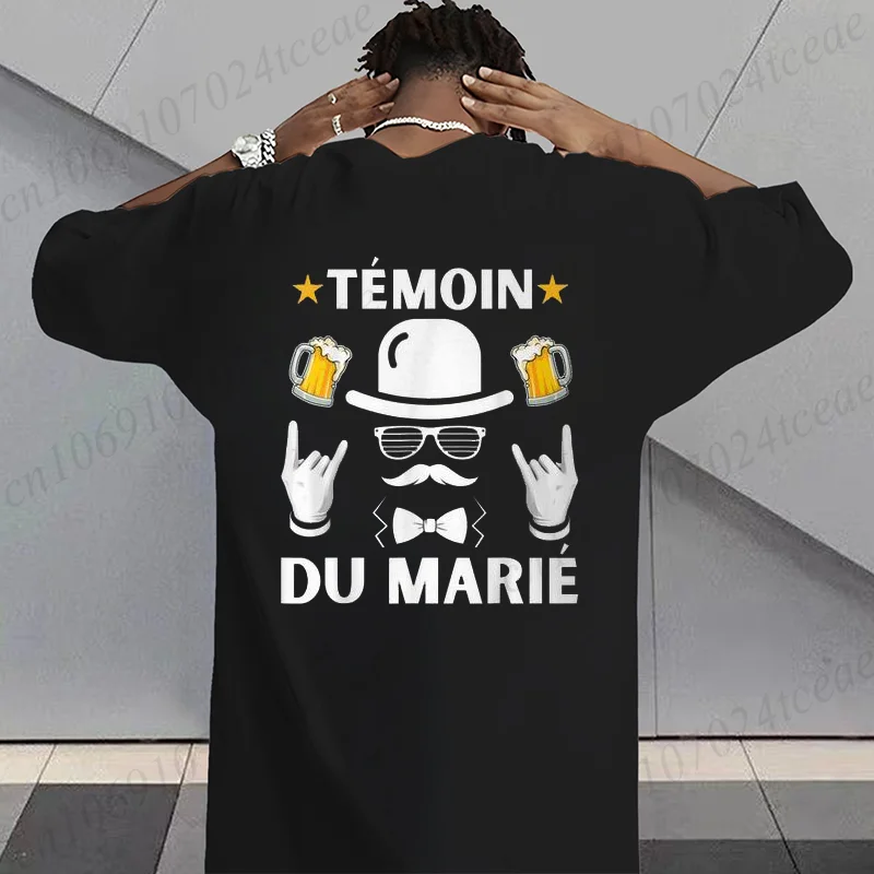 Фото Модная мужская футболка Funny Groom Homme Enterrement De Vie De Garçon EVG Futur Marié Humour Drôle T-Shirt Men Top Casual Shirts №5
