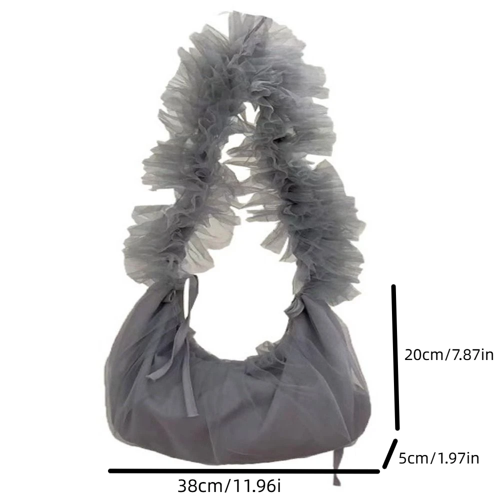 Кружевная Сетчатая Сумка через плечо из полиэстера шелковая лента на молнии