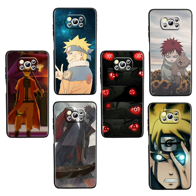 

Naruto anime cool For Xiaomi Civi Mi Poco X3 NFC F3 GT M4 M3 2 X2 F2 Pro C3 F1 Black luxury Silicone Soft Cover Funda Phone Case