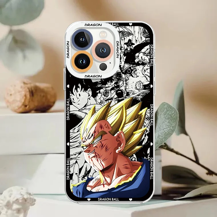 Чехол для телефона с Аниме D-Dragon Ball Son Goku iPhone 15 14 13 12 11 Mini XS XR X Pro MAX 8 7 Plus прозрачный