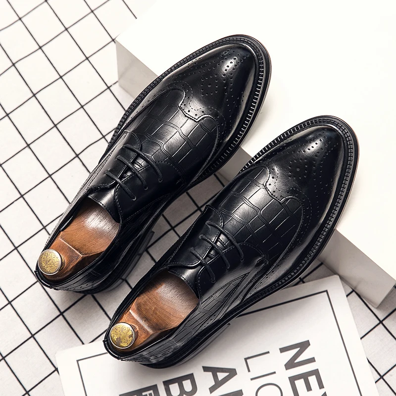 Высококачественные свадебные туфли со шнуровкой мужское платье подлинные