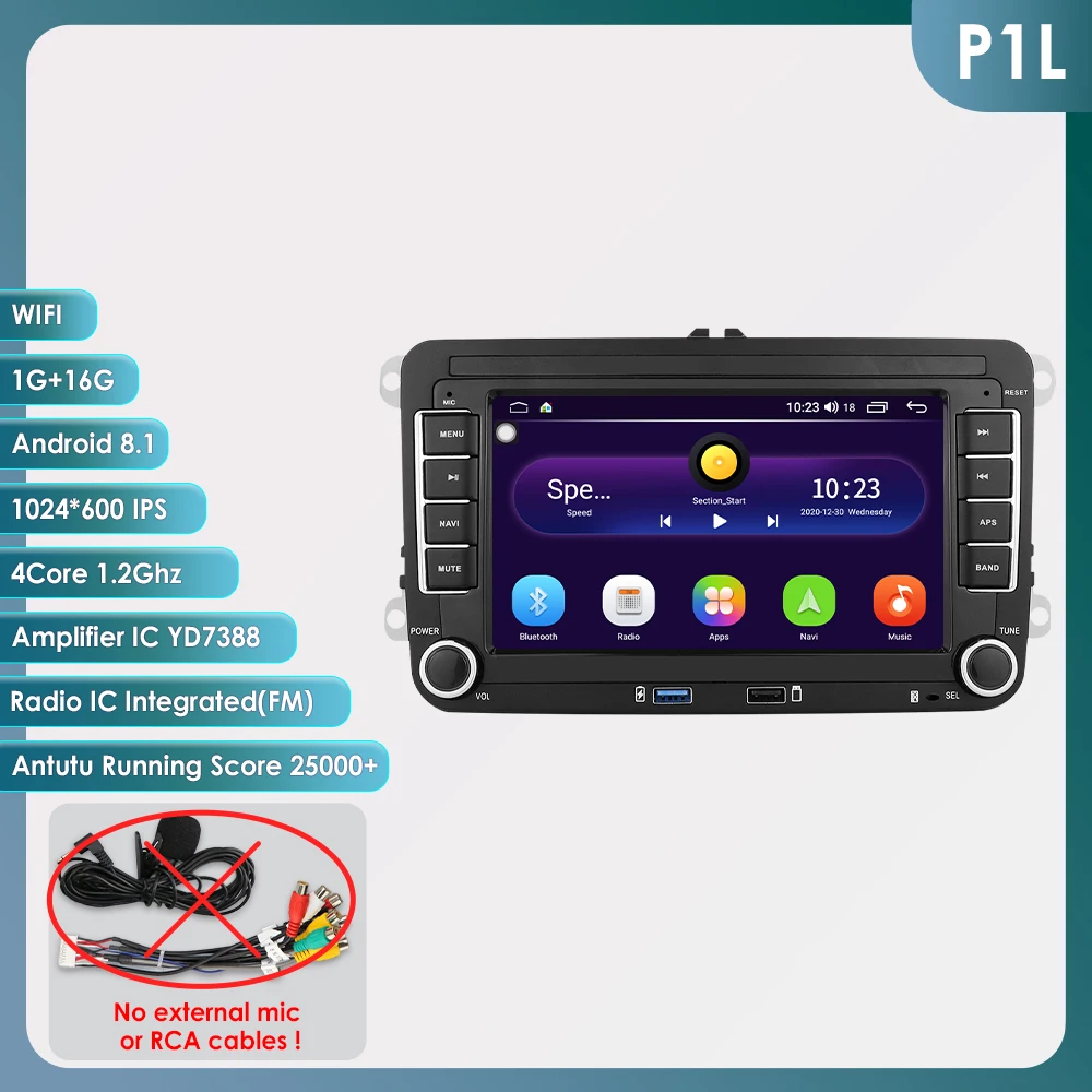 

Автомобильный мультимедийный плеер Carplay, проигрыватель на Android, с 4G, Wi-Fi, для Volkswagen, Skoda Octavia, Golf 5, 6, Touran, Passat B6, Polo, Jetta MK5, MK6, типоразмер 2 Din