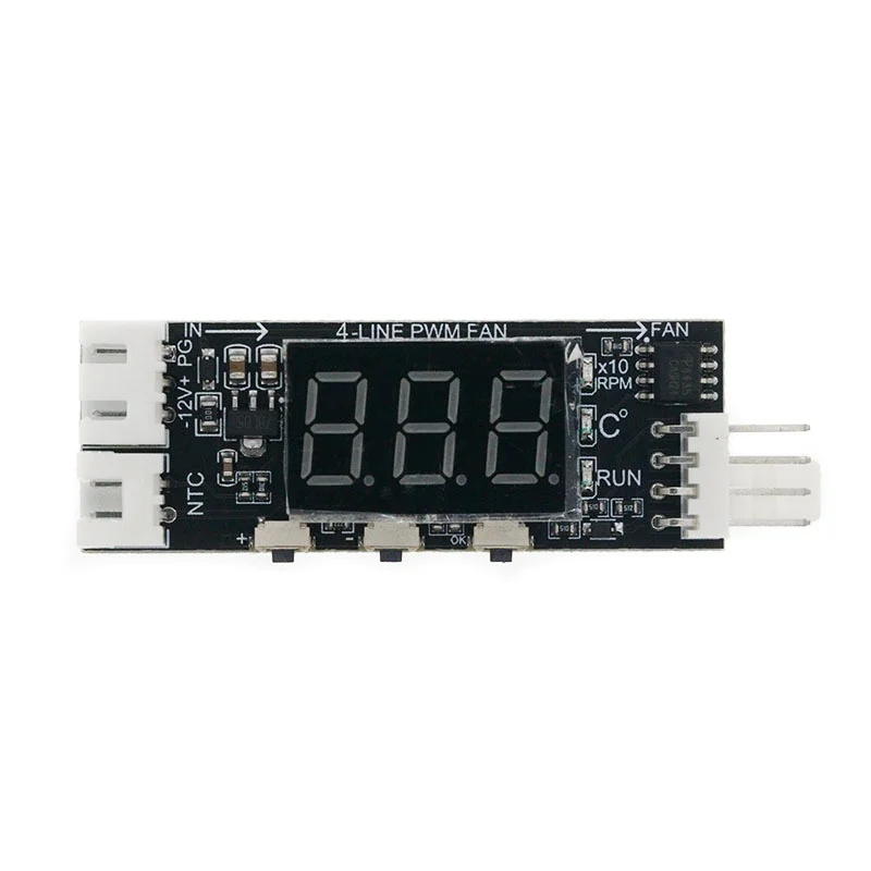 Фото Контроллер температуры и скорости вентилятора DC 12V 4-проводной PWM с цифровым дисплеем, поддержка управления вентилятором 3А (вкл/выкл) №4
