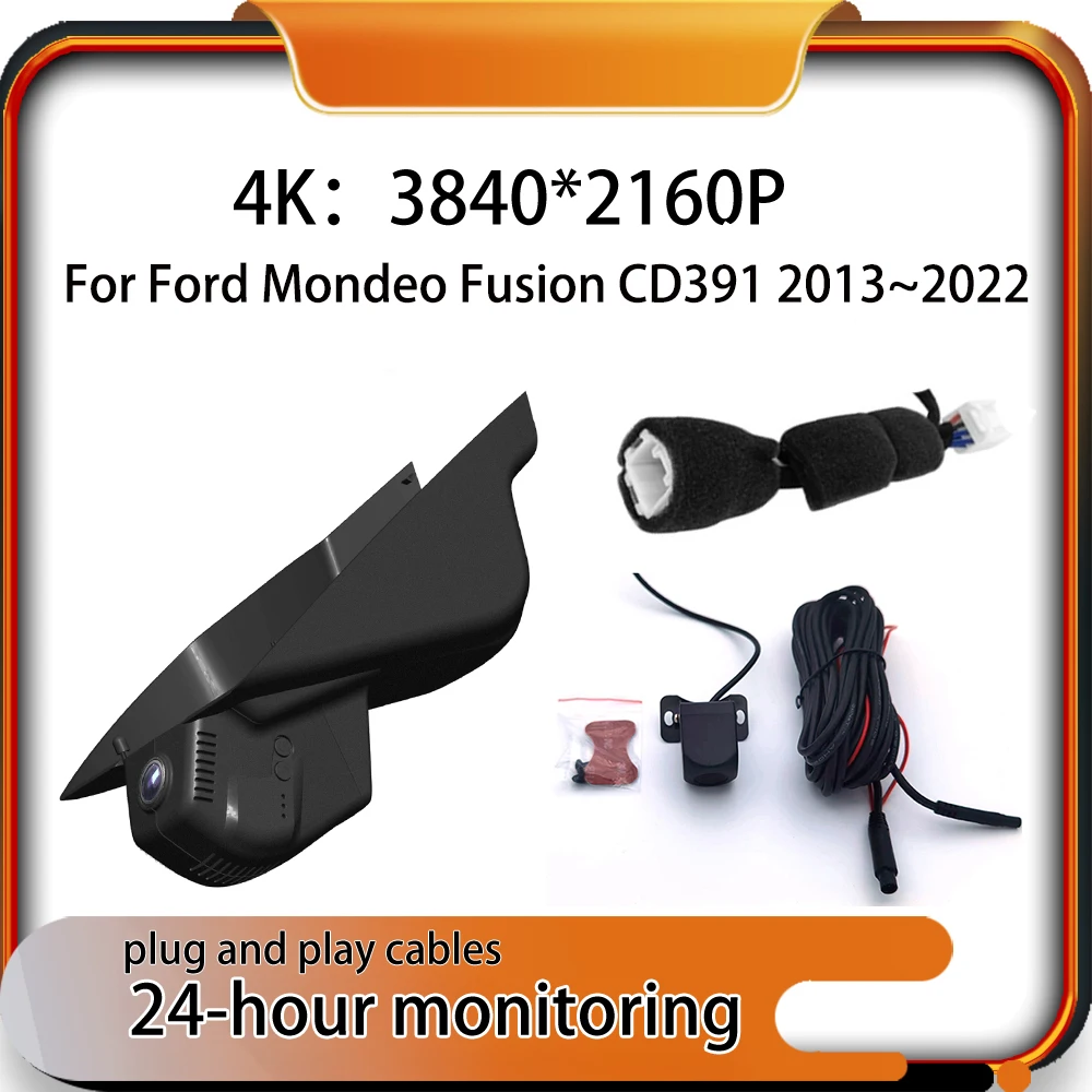 

New Plug and Play Car DVR Dash Cam Recorder Wi-Fi GPS 4K 2160P For Ford Mondeo Fusion CD391 2013~2022