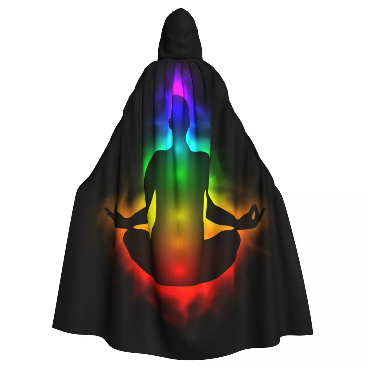 

Long Cape Cloak Chakra In Meditation People Hooded Cloak Coat Autumn Hoodies