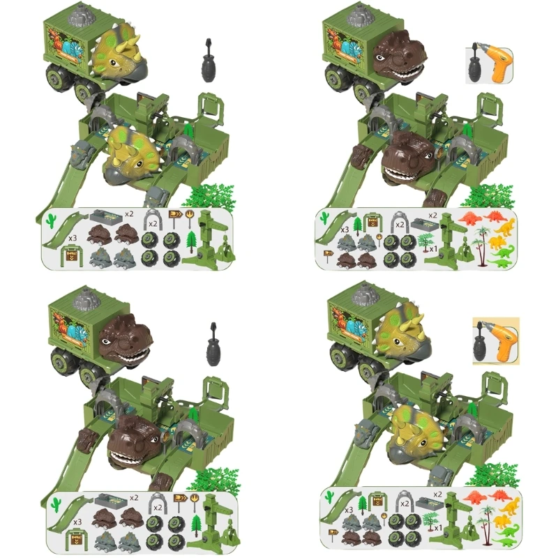

Assembly DIY Dinosaur Truck Toy Building Set for Kids with Screwdriver Child Toy
