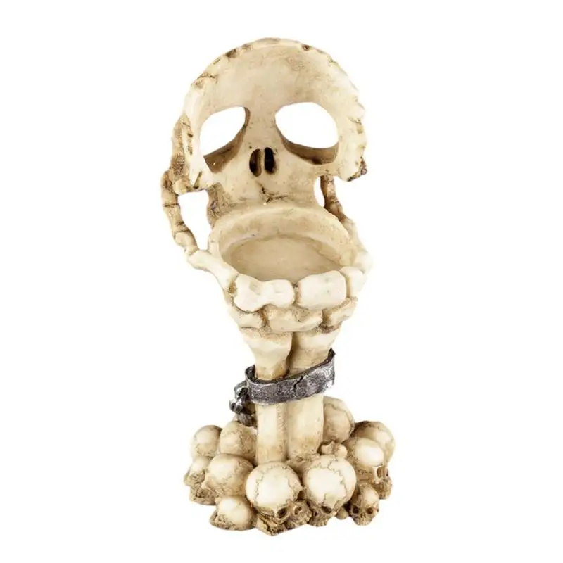 

Chain Design Halloween Skeleton Candlestick Novelty Skull Bone Candlestick Holder Heat Resistant Innovative Horror Craft Decor