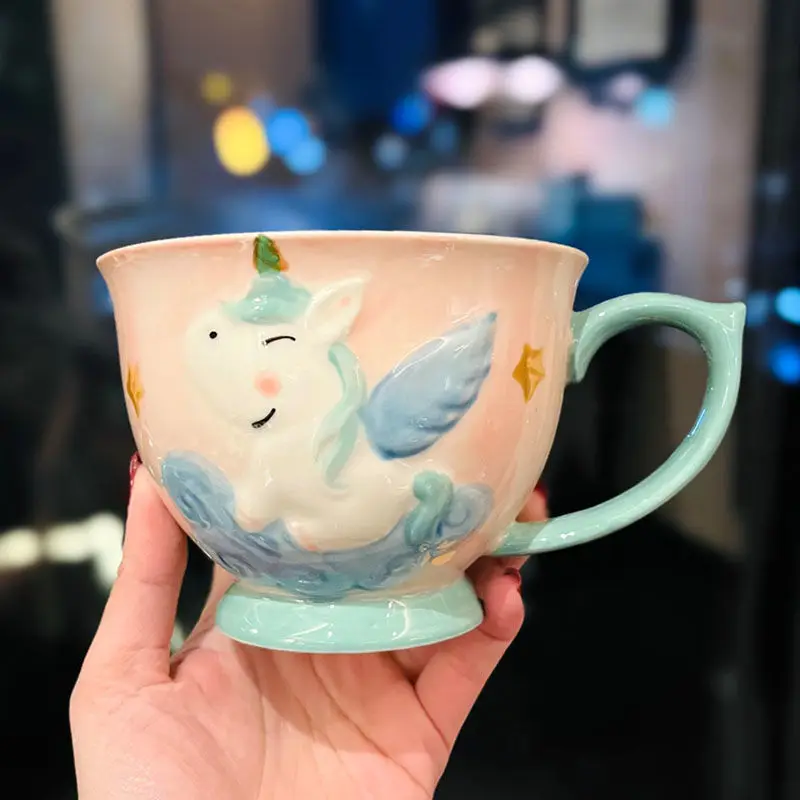 

Net Red Ins Cute Cartoon Ceramic Cup Girl Heart Student Oat Milk Breakfast Mug Unicorn Cup