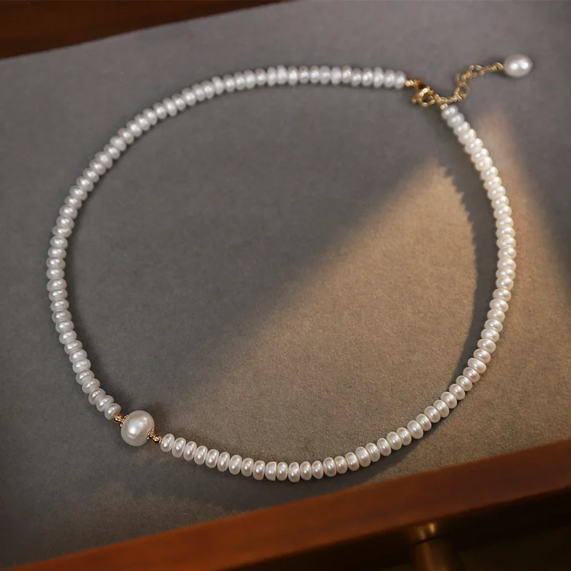 

Minar Luxury Nature Freshwater Pearl Necklace for Women Gold Color Copper Beaded Chain Chokers Necklaces Every Day Accessories