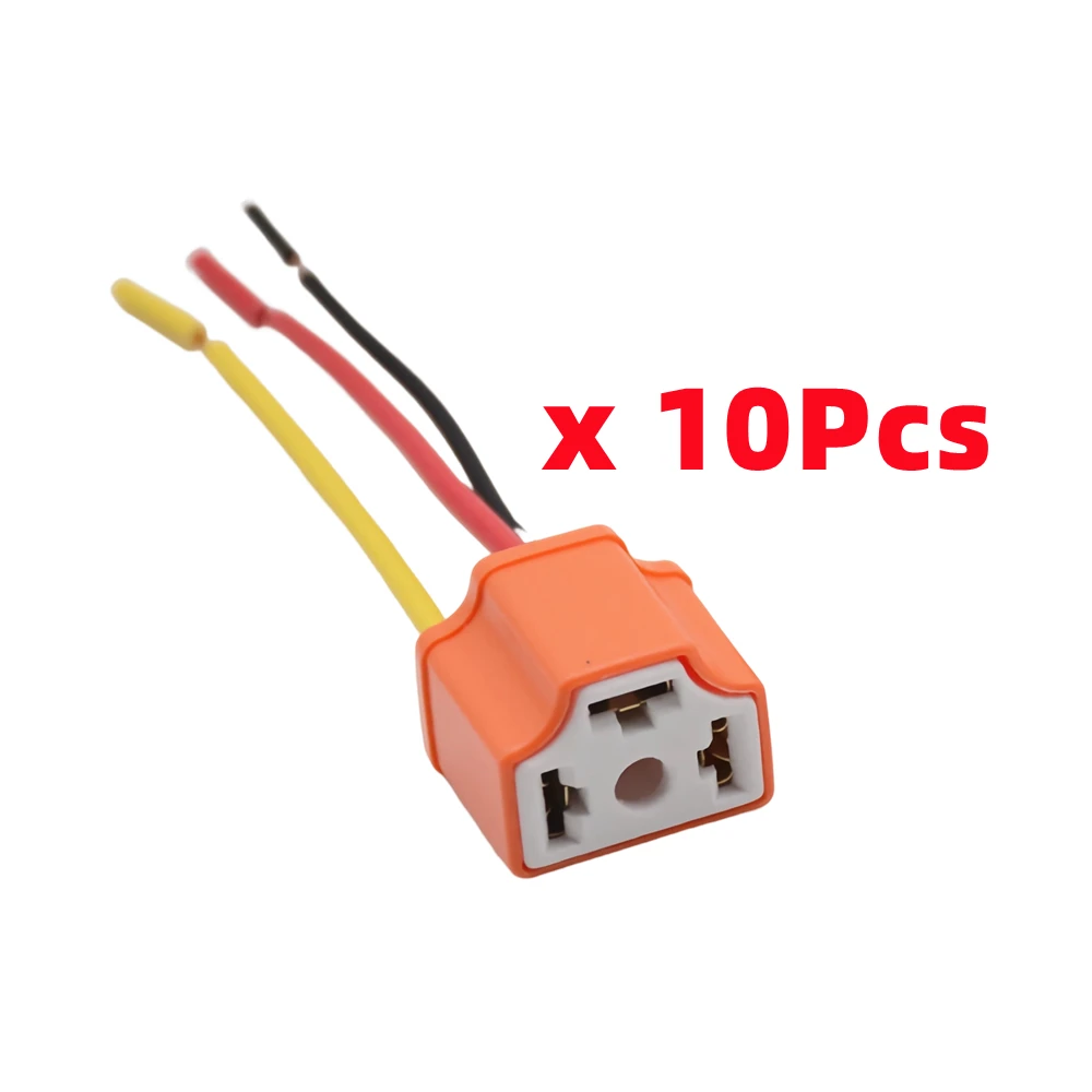 

10Pcs Ceramic Connector Wire H4 9003 HB2 Car Headlight Bulb Lamp Harness Socket Plug Wiring