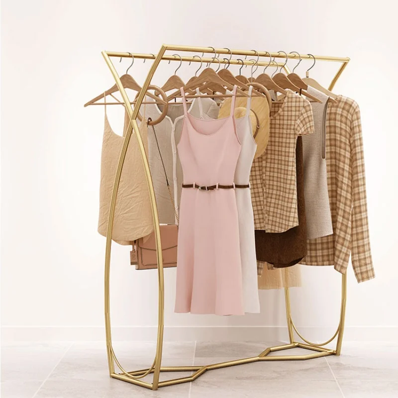 На заказ скандинавский Золотой магазин женской одежды демонстрационная стойка