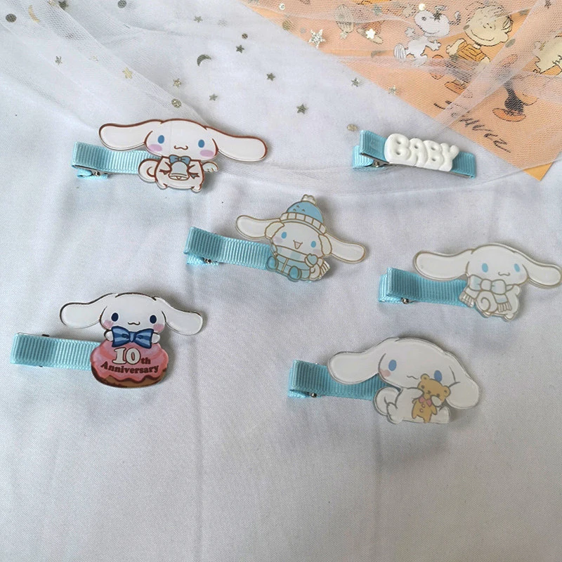 

Sanrio Kawaii Cinnamorol Hair Accessories Hairpin Cute Cinnamorol 10Th Anniversary Hairpin One Wordclip Anime Headdress Girlgift