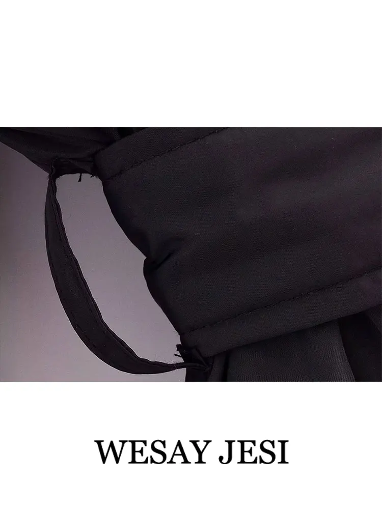 WESAY JESI Winter Women's Hooded Cotton Belt Coats Solid Vintage Warm Thick Loose Long Jacket 2022 Fashion Female Chic Outerwear