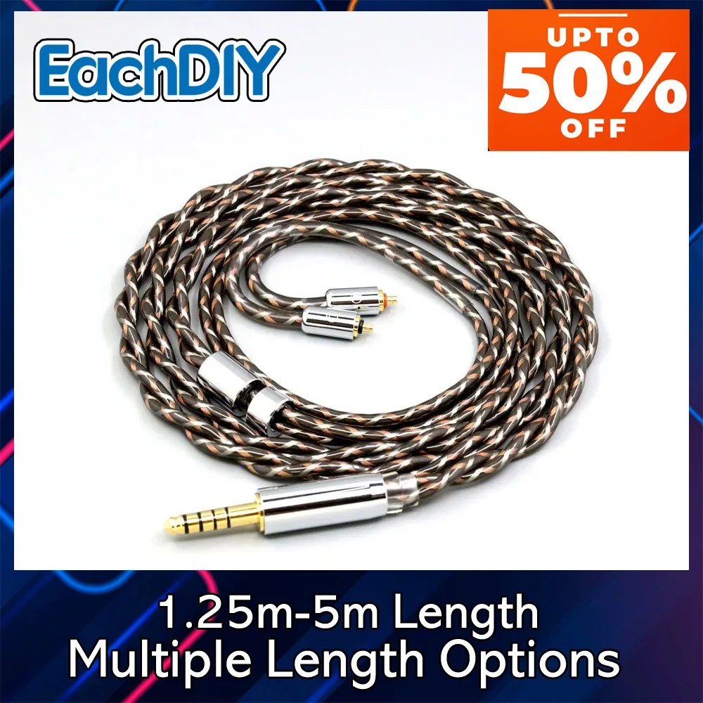 Фото Кабель для наушников OCC TypeX Litz Shielding 7n 25AWG для UE Live UE6Pro Lighting SUPERBAX IPX T2 8906 №2