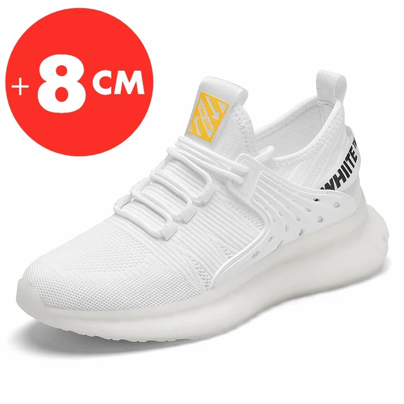 

Elevator Shoes For Men 8cm Height Increasing Summer Casual Sports Shoes Men's Breathable Mesh Shoes Man Sneakers Taller Shoe